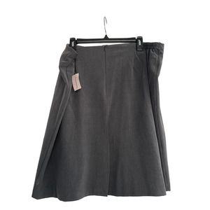 NWT Dressbarn Women's Size 22W Skirt Gray Zipper Elastic Pleats Polyester Blend